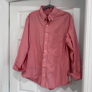Orange IZOD Men’s Button Down Small White Stripes XL
